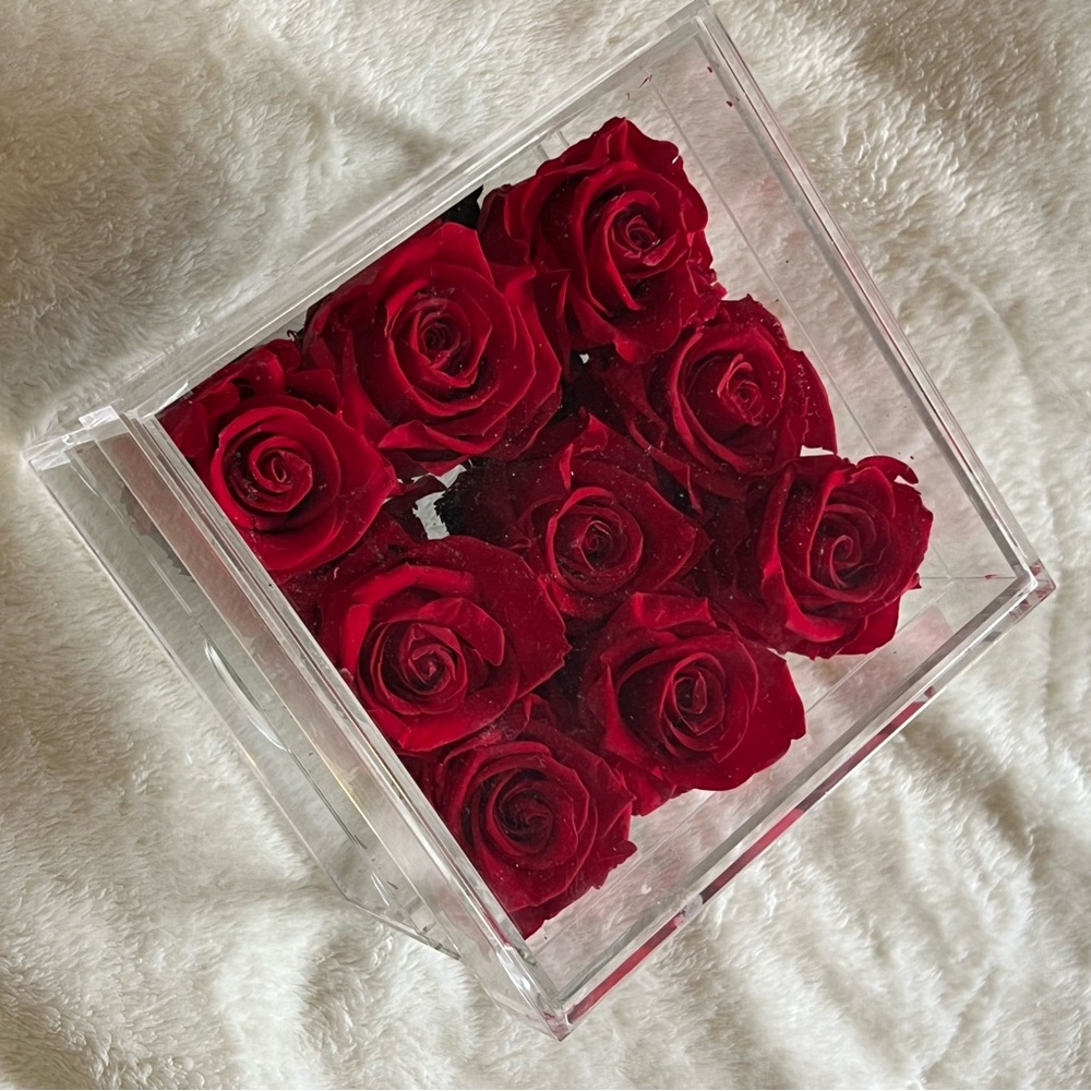 Preserved Red Roses in Acrylic Drawer Box - Picture 2 of 4